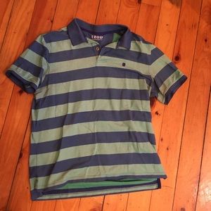 Large striped Izod polo